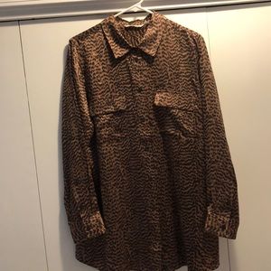 Soft Surroundings Leopard Button-Up Long Sleeve